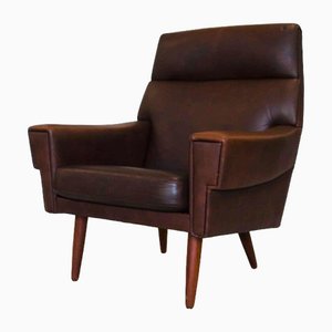 Vintage Danish Leather Lounge Chair by Georg Thams, 1970s