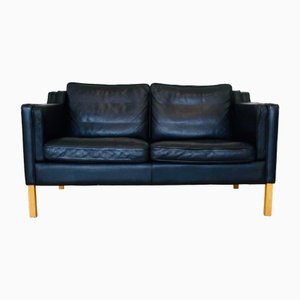 Vintage Danish 2-Seat Sofa in Leather by Stouby, 1970s