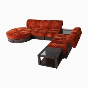 Large Can Can Modular Sofa Sections by Luciano Frigerio, 1970s, Set of 10