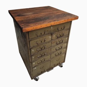 Industrial Chest of Drawers in Army Green