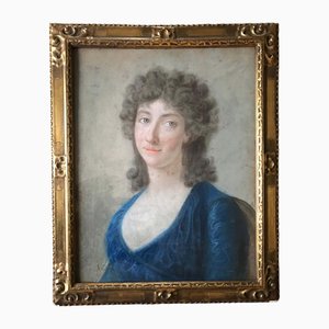 Portrait of Woman, 18th Century, Pastel, Framed