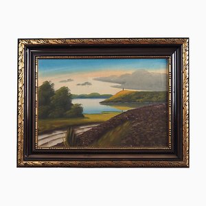 V. Kier, Il paesaggio con le colline, anni '70, Olio su tela, con cornice