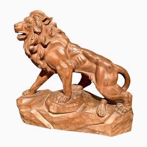 Artiste Italien, Grand Lion, 19ème Siècle, Bois
