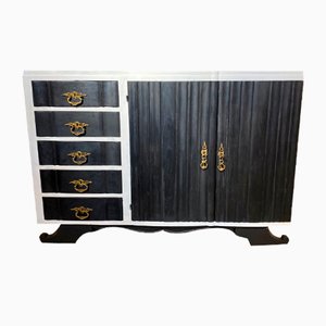 Black & White Painted Sideboard, 1940s