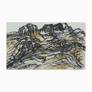 J. Schranz, Montagne, 1975, Aquarelle & Gouache sur Papier