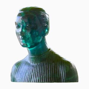 Life Size Clear Green Bust, 1960s, Resin
