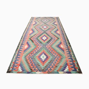 Alfombra Kilim grande de algodón y lana