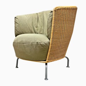 Vintage French Wicker Armchair by Thibault Desombre for Ligne Roset