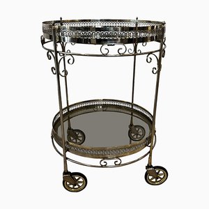 Mid-Century French Brass and Glass Bar Cart, 1960s