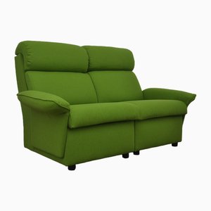 Two-Seater Modular Sofa in Green Wool, 1970s, Set of 2