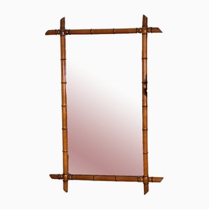 Large French Faux Bamboo Mirror, 1890s