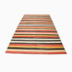 Tapis Kilim Vintage en Coton et Laine