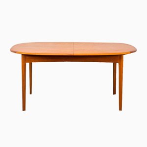 Danish Teak Oval Dining Table with Extension, 1960s