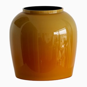 Italian Ochre Yellow Murano Vase, 1970s