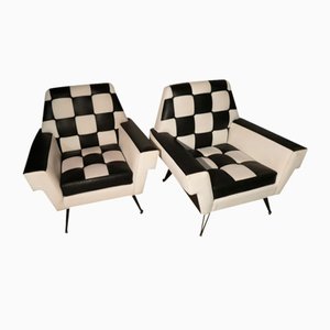 Abstraction Design Optical Lounge Chairs, 1960s, Set of 2