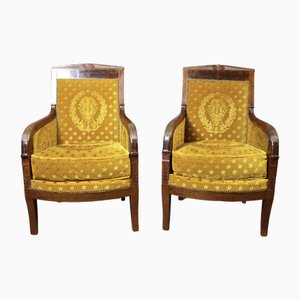 Empire Shepherdes Mahogany Loung Chair, 1800s, Set of 2