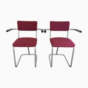 Gispen 107 Stühle mit Röhrengestell von Willem Hendrik Gispen für Gispen, 1960er, 2er Set