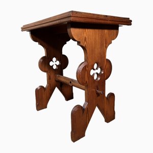 19th Century Gothic Pine Side Table, 1890s