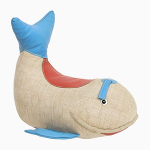 Vintage Whale Therapeutic Toy by Renate Müller for H. Josef Leven, Sonneberg, 1960s