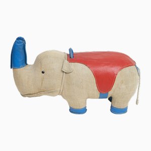 Vintage Rhino Therapeutic Toy by Renate Müller for H. Josef Leven, Sonneberg, 1960s