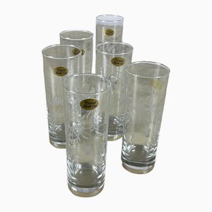 Bicchieri in cristallo e argento, anni '70, set di 6