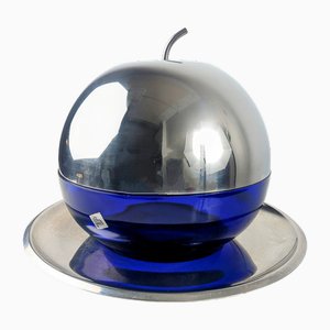 Vintage Italian Cube Apple in Blue and Steel, 1960s