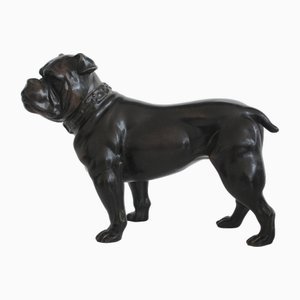 Escultura de bulldog pequeña de bronce, Francia, años 20