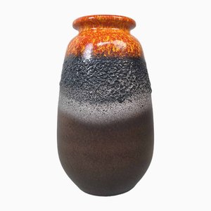 Mid-Century Lava Vase aus glasierter Keramik, Deutschland, 1960er