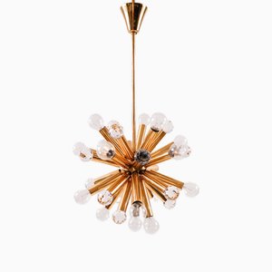 Sputnik Hanging Lamp in Gilded Brass from Ernst Palme & Swarovski, 1960s