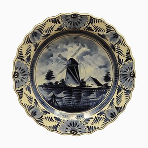 Large Dutch Platter in Cobalt from Delft, 1970s