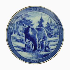 Swedish Cobalt Collectors Plate from Ravn Porcelain Engelholm, 1975