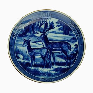 Swedish Cobalt Collectors Plate from Ravn Porcelain Engelholm, 1979