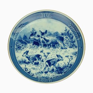 Schwedischer Kobaltfarbener Sammlerteller von Ravn Porcelain Engelholm, 1985