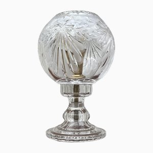 Vintage Crystal Cut Glass Mushroom Table Lamp
