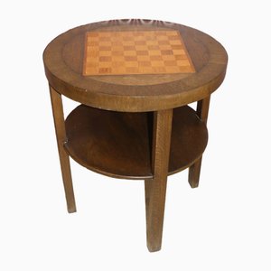 Tavolo da scacchi vintage in legno