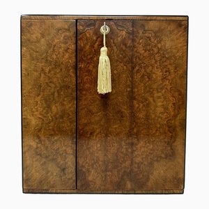 Antique English Burl Walnut Jewlery Box or Small Cabinet