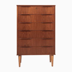 Mid-Century Danish Chest of 6 Drawers in Teak attributed to Si Bomi Møbler, 1960s
