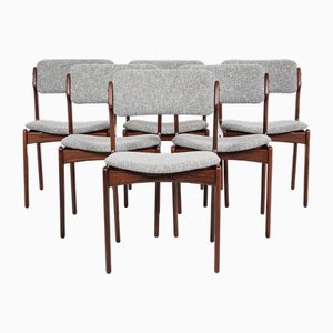 Mid-Century Danish Dining Chairs in Rosewood attributed to Erik Buch for Oddense Maskinnedkeri, 1960s, Set of 6