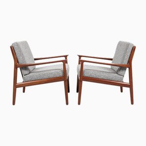 Mid-Century Danish Easy Chairs in Teak attributed to Svend Aage Eriksen for Glostrup, 1960s, Set of 2