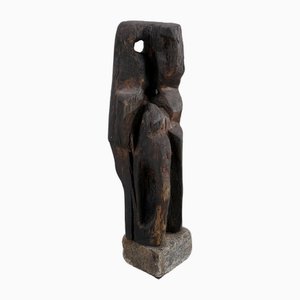 Dutch Artist, Abstract Sculpture, 1960s, Charcoaled Wood
