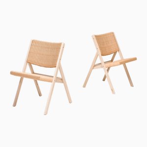 Set of Wicker Folding Chairs attributed to Gio Ponti for Molteni & C, 2014