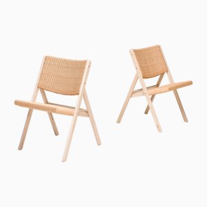 Wicker Folding Chairs attributed to Gio Ponti for Molteni & C, 2014, Set of 2
