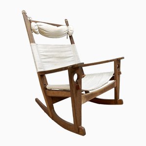Mid-Century Model Ge-673 Rocking Chair Rocking Chair by Wegner for Getama, 1950s