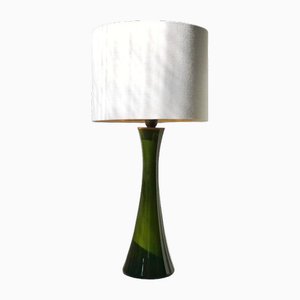 Grüne Tischlampe aus Opalglas von Bergboms