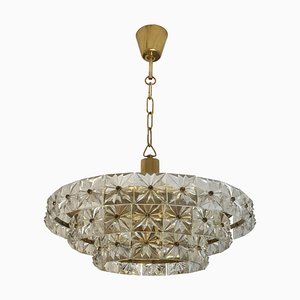Three-Tier Chandelier with Crystal Prisms by Carl Fagerlund for Orrefors