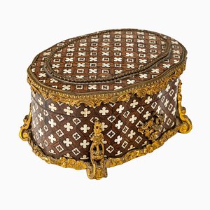 19th Century Jewelry Box in Marquetry