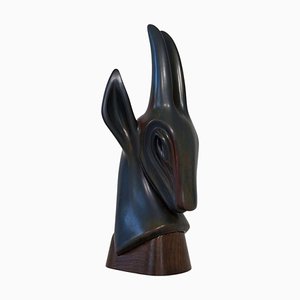 Large Mid-Century Antelope Sculpture attributed to Gunnar Nylund for Rörstrand, Sweden, 1940s