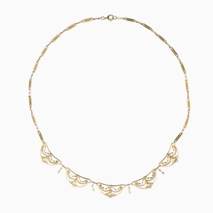 Collar con cortinas francés de oro amarillo de 18 kt, década de 1890