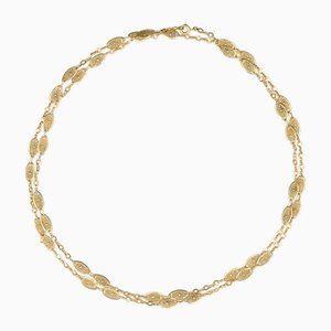 20th Century 18 Karat French Yellow Gold Filigree Links Long Necklace