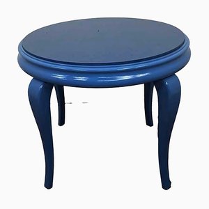 Tavolino da caffè Mid-Century blu con ripiano in marmo, anni '60